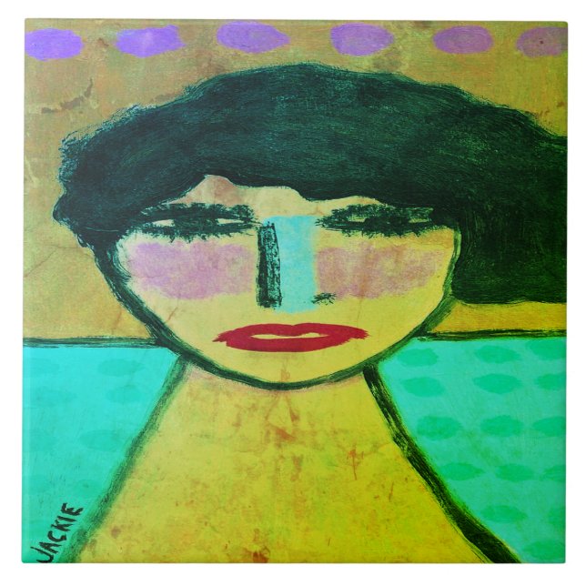 Retrato Abstrato Funky de uma Mulher (Frente)