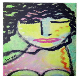 Retrato Abstrato Funky de uma Mulher