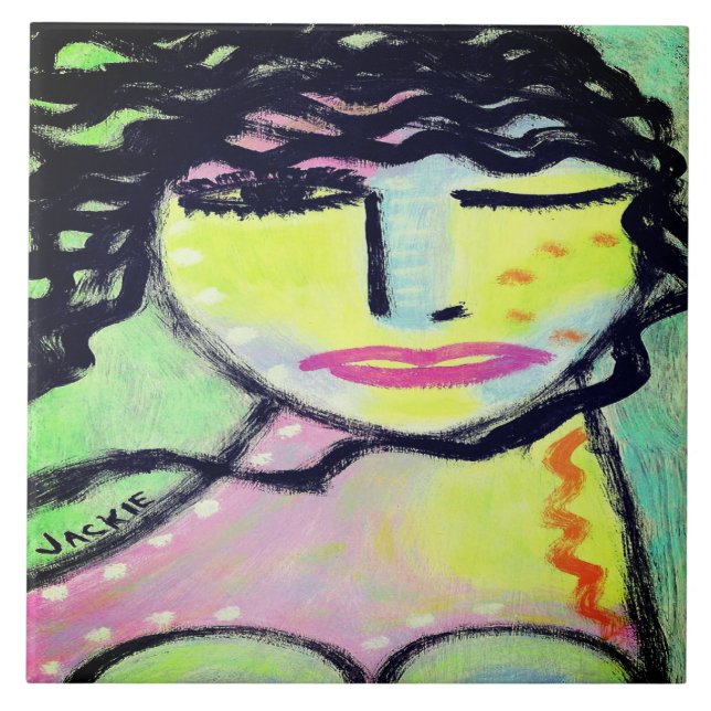 Retrato Abstrato Funky de uma Mulher (Frente)