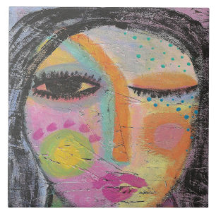 Retrato Abstrato original de uma mulher no Conselh