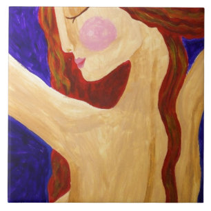 Retrato Abstrato pacífico de uma mulher