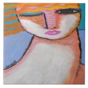 Retrato Abstrato pacífico de uma mulher