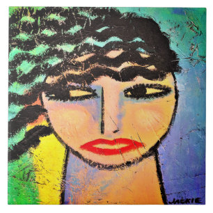 Retrato Abstrato Sonhador de uma Mulher