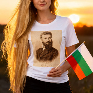 Retrato Antigo de Hristo Botev Patriota Búlgaro