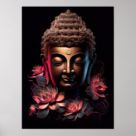 Retrato Buda com Lotus | Art Poster