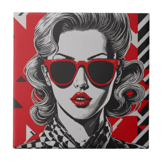 Retrato chic de pop art de uma mulher