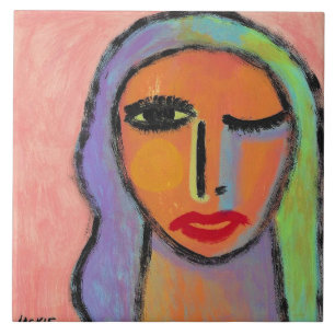 Retrato colorido Abstrato de uma mulher