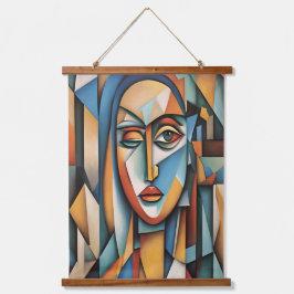 Retrato Cubista Vibrante Arte Geométrica Abstrata