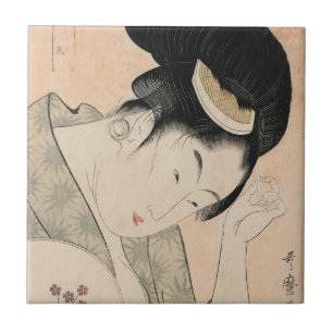 Retrato da mulher de Ukiyo-e do japonês do vintage