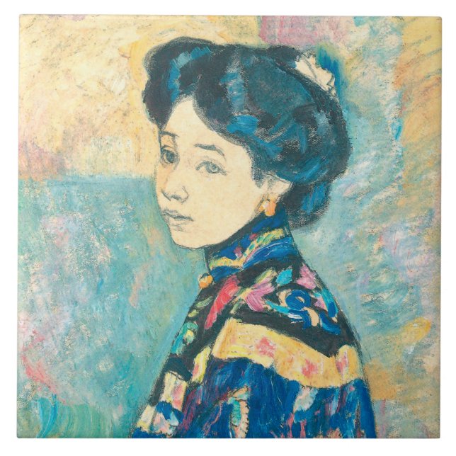 Retrato da Mulher Japonesa (por Fujishima Takeji) (Frente)