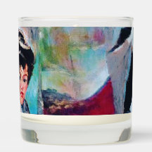 Retrato da Mulher Vintage com fundo de Abstrato