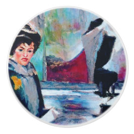 Retrato da Mulher Vintage com fundo de Abstrato