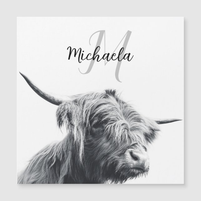 Retrato da vaca em terras altas monograma inicial  (Frente)