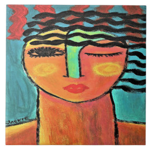 Retrato de Abstrato de onda de calor de uma mulher