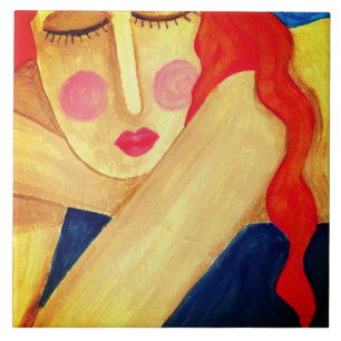 Retrato de Abstrato de solidão de uma mulher