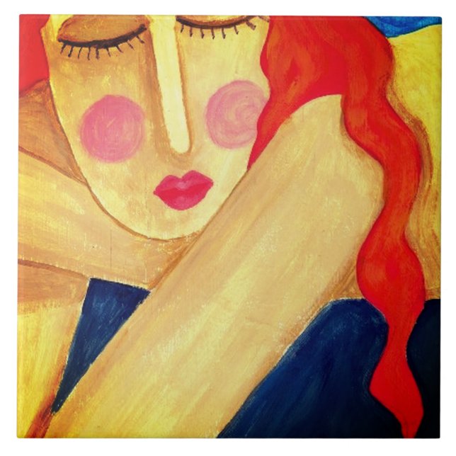 Retrato de Abstrato de solidão de uma mulher (Frente)