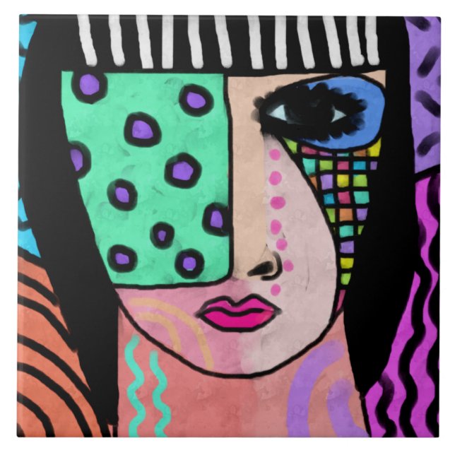 Retrato de Abstrato original de uma mulher (Frente)