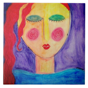Retrato de Abstrato solitário de uma Mulher