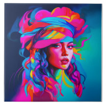 Retrato de Abstrato vibrante