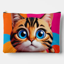 Retrato de Adorável Gatinho Tabby com Grandes Olho