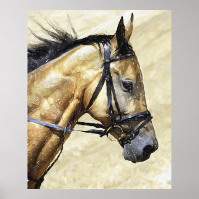 Retrato de Akhal-Teke Horse Poster (Frente)
