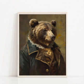 Retrato de Animal Vitoriano, Urso Real Impressão V