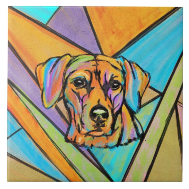 Retrato de Aquarela de Ridgeback (Frente)