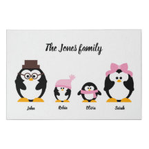 Retrato de Árvore da Família Pinguin Personalizada