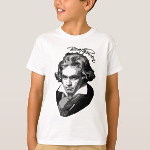 Retrato de Beethoven em camisas de T, canecas,