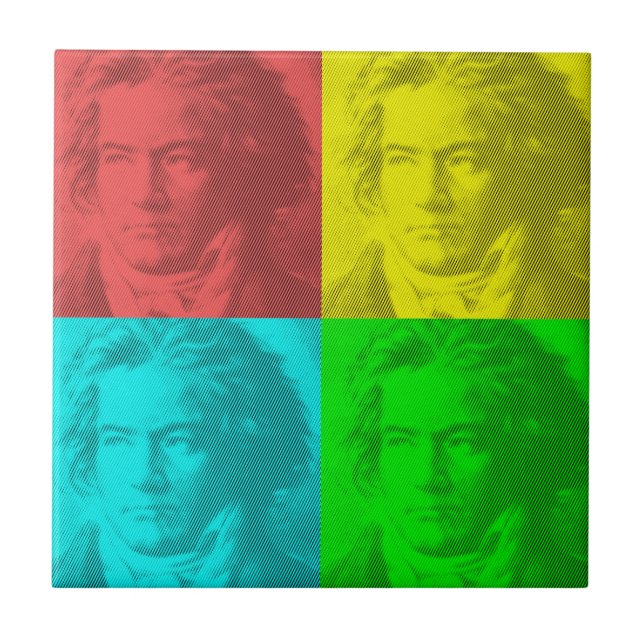 Retrato De Beethoven Em Quadrados (Frente)