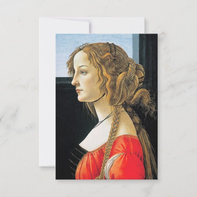 Retrato de Botticelli de convites de uma jovem (Frente)