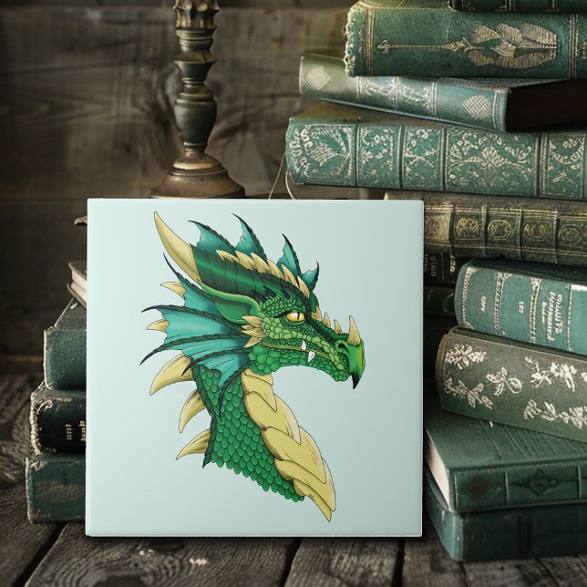 Retrato de Cabeça de Dragão Verde Esmeralda Fantas (Criador carregado)