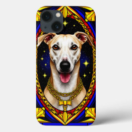 Retrato de Cachorro Bonito em Obra de Arte de Vidr