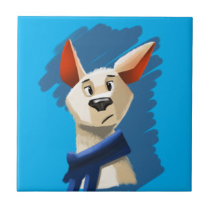 Retrato de Cachorro Pintado em Fundo Azul