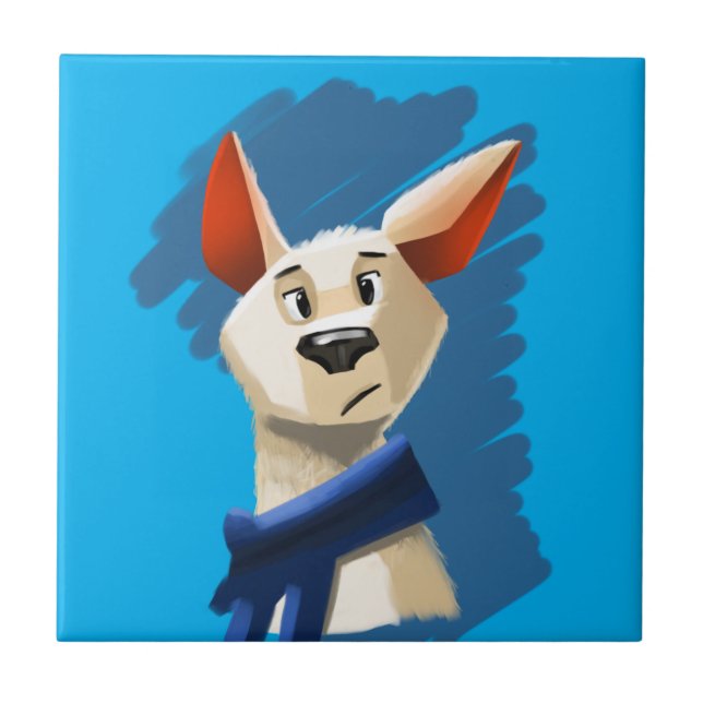 Retrato de Cachorro Pintado em Fundo Azul (Frente)