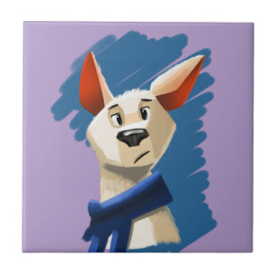 Retrato de Cachorro Pintado em Fundo Violeta