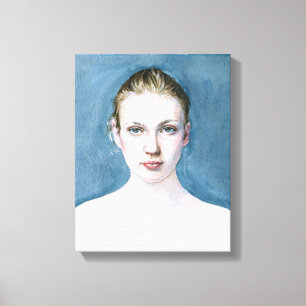 Retrato de canvas de pintura da aguarela da