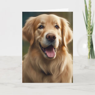 Retrato de Cão Retriever Dourado Cartão de Cumprim
