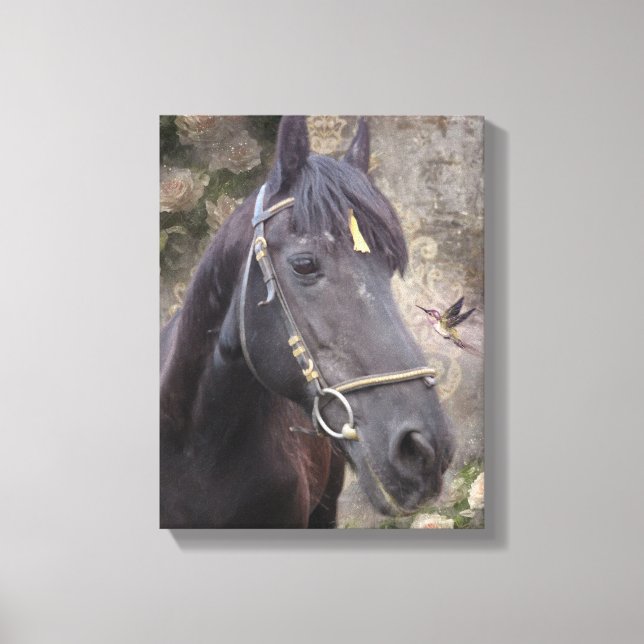 Retrato de Cavalo Frísia - Canvas (Frente)