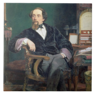 Retrato de Charles Dickens (óleo em canvas)