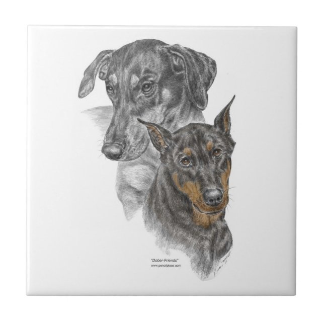 Retrato de Dois Dobermans (Frente)