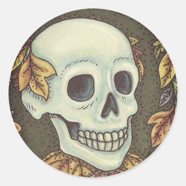 RETRATO DE ESQUELETO, FOLHA DE ADESIVOS DE HALLOWE (Frente)