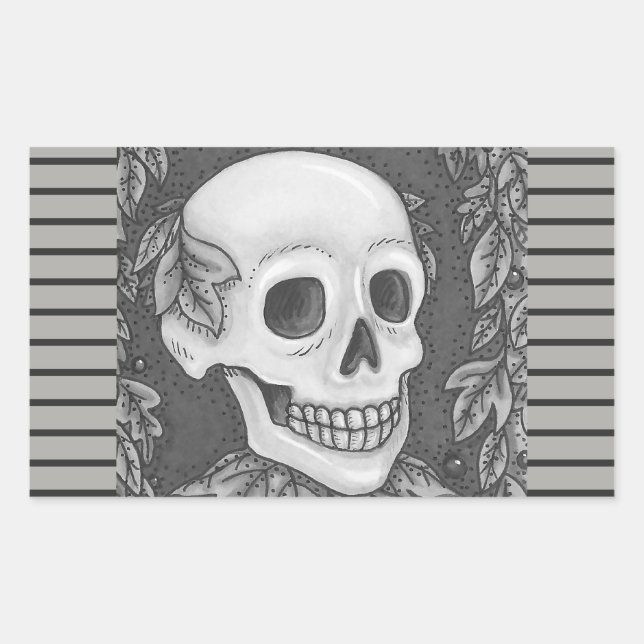 RETRATO DE ESQUELETO, FOLHA DE ADESIVOS DE HALLOWE (Frente)