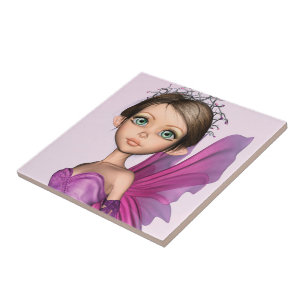 Retrato de Fantasia com Olhos Grandes da Fada Rosa