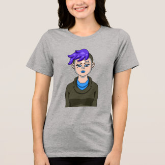 Retrato de Garota Emo de Anime Punk Rock Beleza Mu