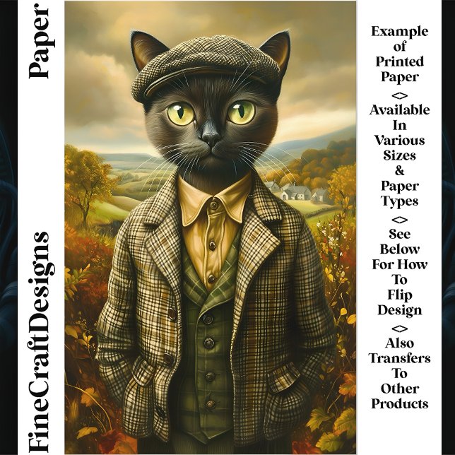 Retrato De Gato Em Papel De Escrapão CM2 Do Countr (Criador carregado)