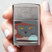 Retrato de Gato Mais Leve do Zippo