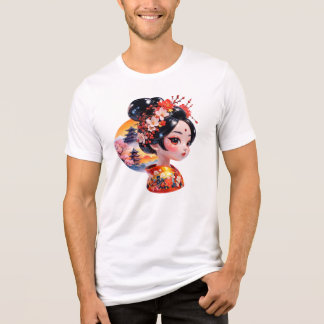 Retrato de Geisha Beleza Floral Artística Única De