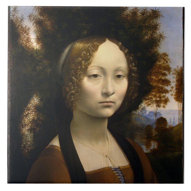Retrato de Ginevra de Benci por Leonardo da Vinci (Frente)