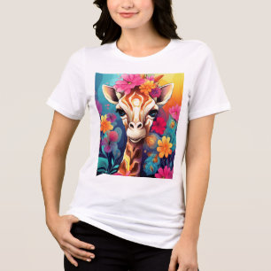 Retrato de Girafa Floral-9320